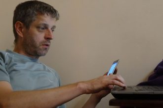 A developer reviewing code on screen